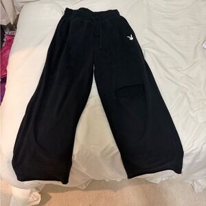 PLAYBOY Black Wide-Leg Jogger Pants